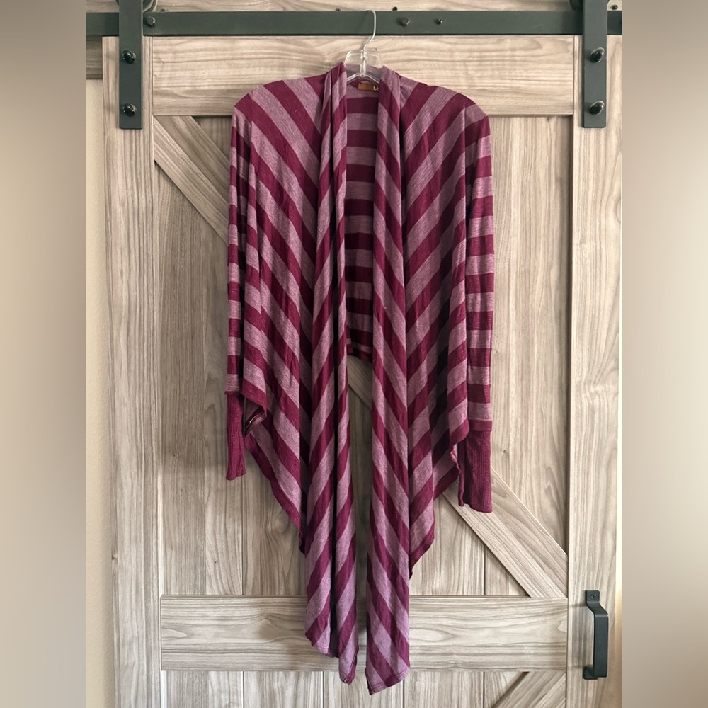 Ya Los Angeles Burgundy Striped Cardigan